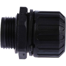 5 pcs - Adaptaflex Straight, Conduit Fitting, 16mm Nominal Size, PG11, Nylon 66, Black