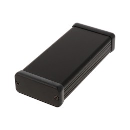1 pcs - Hammond 1455 Series Black Aluminium Enclosure, IP54, Black Lid, 120 x 54 x 23mm