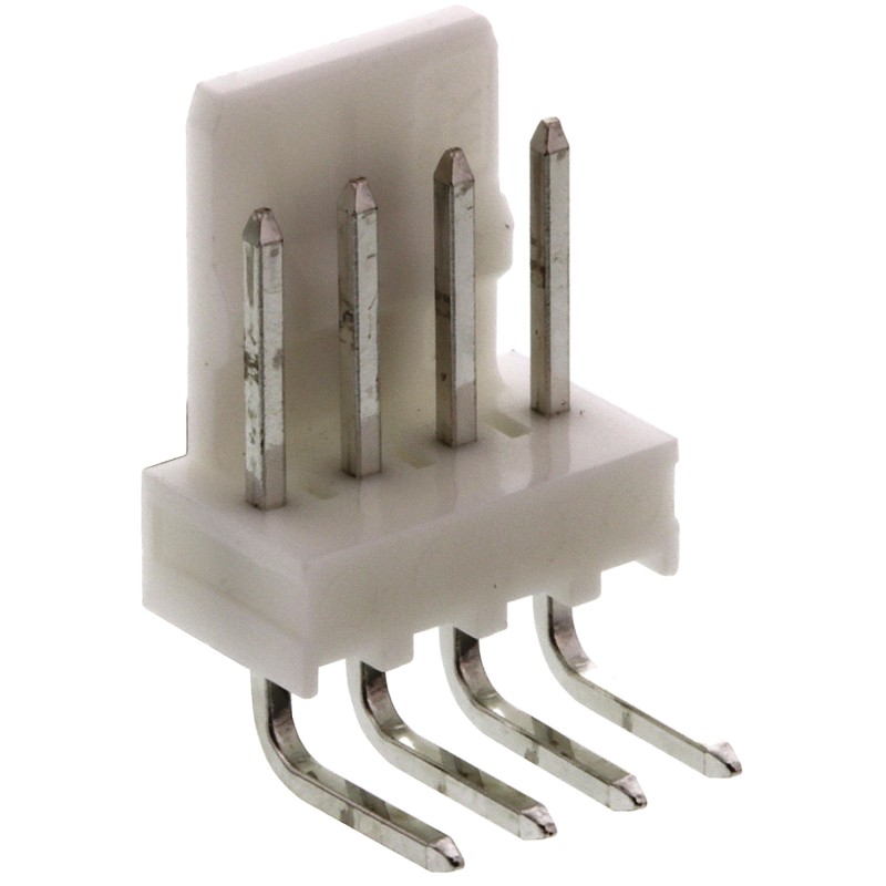 1500 pcs - Molex KK 254 Series Right Angle Through Hole Pin Header, 4 Contact(s), 2.54mm Pitch, 1 Row(s), Unshrouded