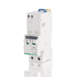 1 pcs - Schneider Electric RCBO, 10A Current Rating, 2P Poles, 30mA Trip Sensitivity, Acti 9 Range