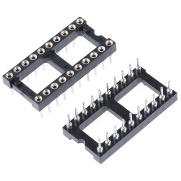 5 pcs - Preci-Dip 2.54mm Pitch Vertical 20 Way, Through Hole Turned Pin Open Frame IC Dip Socket, 1A