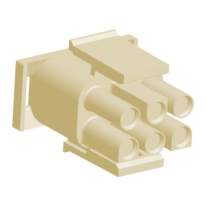 1500 pcs - TE Connectivity, Universal MATE-N-LOK Male Connector Housing, 6.35mm Pitch, 6 Way, 2 Row