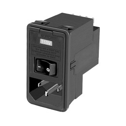 16 pcs - TE Connectivity 3A, 120 V ac, 250 V ac Male Snap-In IEC Filter 2 Pole 5-6609107-4, Spade 2 Fuse