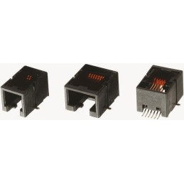 5 pcs - Molex 85502 Series Female RJ11 Connector, Surface Mount, UTP Shield
