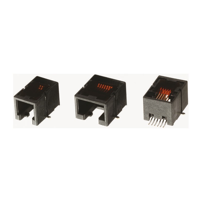5 pcs - Molex 85502 Series Female RJ11 Connector, Surface Mount, UTP Shield