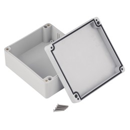 1 pcs - RS PRO Grey ABS Enclosure, IP67, IK09, Grey Lid, 125.3 x 115.4 x 58.05mm