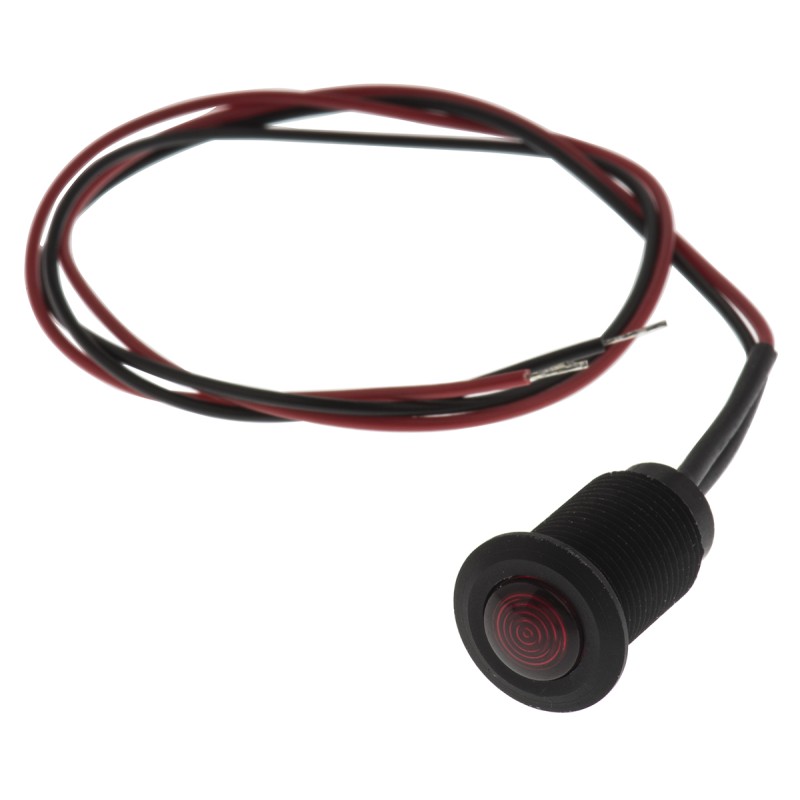 1 pcs - Oxley Red Panel Mount Indicator, 24V ac, 10.2mm Mounting Hole Size, Lead Wires Termination, IP66