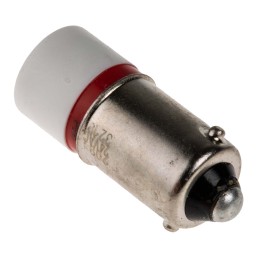 1 pcs - RS PRO Red LED Indicator Lamp, 24V ac/dc, BA9s Base, 10mm Diameter, 1750mcd