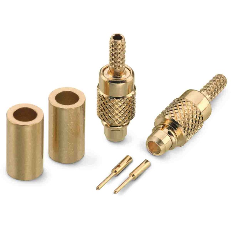 2 pcs - Wurth Elektronik WR-MMCX Series, Plug Cable Mount MMCX Connector, 50Ω, Crimp Termination, Straight Body