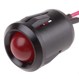 1 pcs - RS PRO Red Flashing LED Panel Mount Indicator, 24V dc, 14mm Mounting Hole Size, Lead Wires Termination