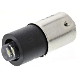 1 pcs - Marl White LED Indicator Lamp, 24 - 28V dc, BA9s Base, 4.9mm Diameter, 14000mcd
