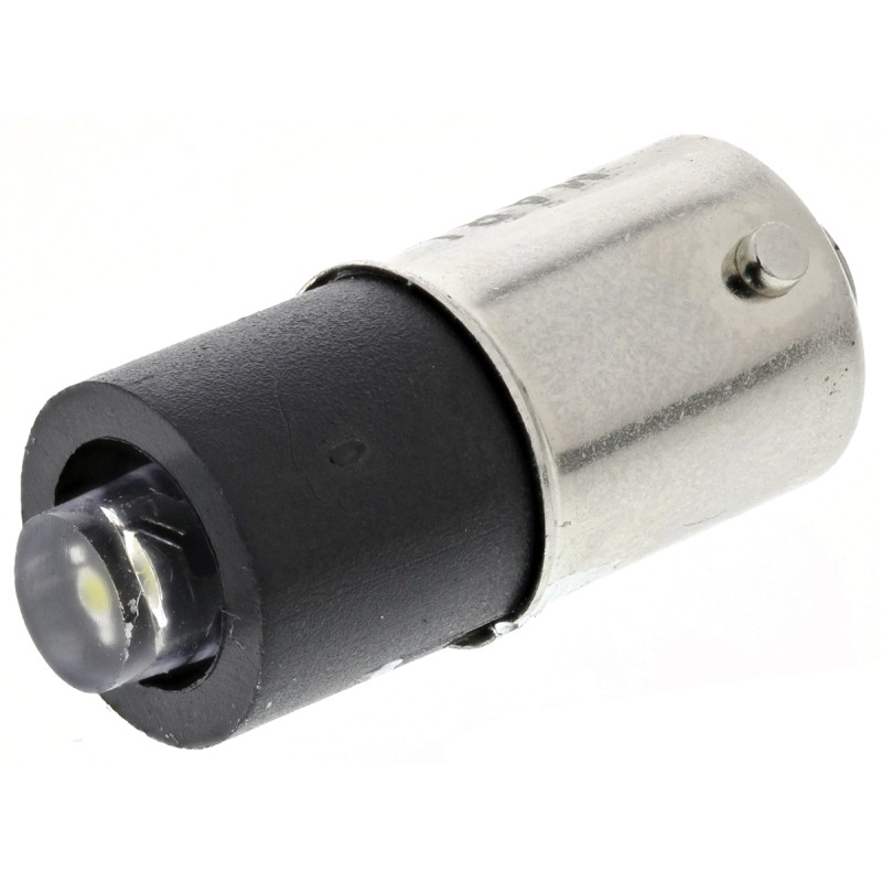 1 pcs - Marl White LED Indicator Lamp, 24 - 28V dc, BA9s Base, 4.9mm Diameter, 14000mcd