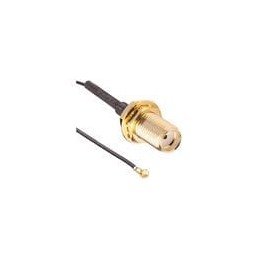 1 pcs : CSJ-SGFB-200-MHF3 - RF Cable Assemblies SMA female bulkhead to right angle IPEX MHF3 plug with 200mm of 0.81mm cable