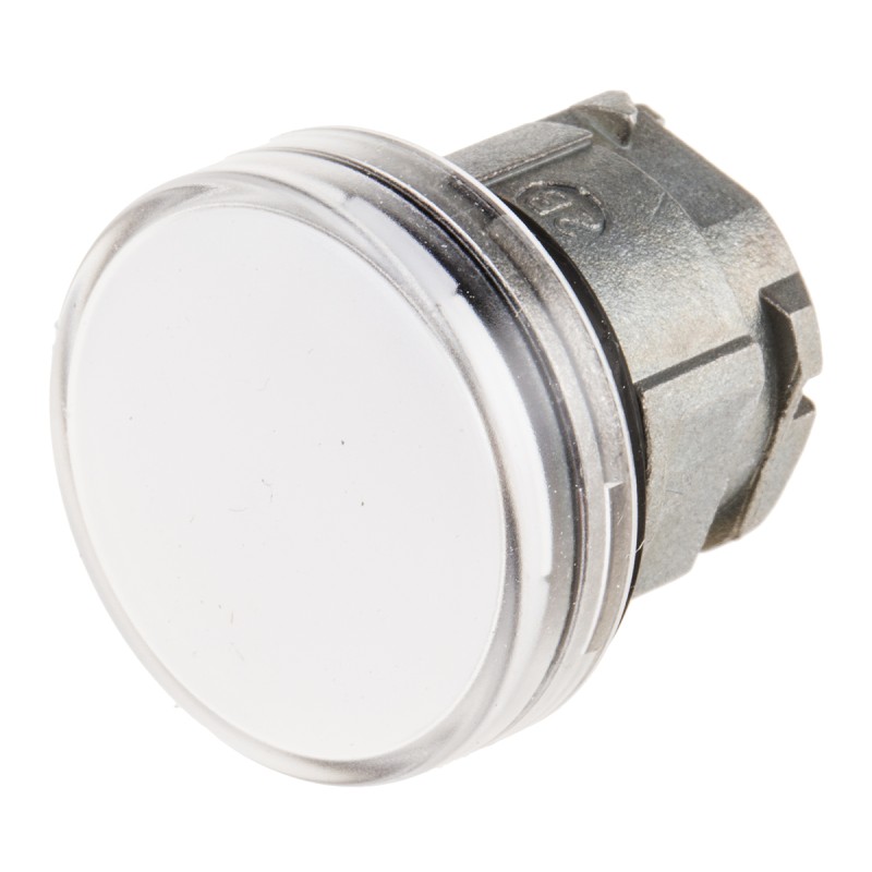 1 pcs - Schneider Electric White Pilot Light Head, 22mm Cutout Harmony XB4 Series