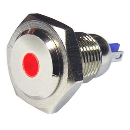 1 pcs - RS PRO Red Panel Mount Indicator, 24V, 12mm Mounting Hole Size, Lead Wires Termination, IP67