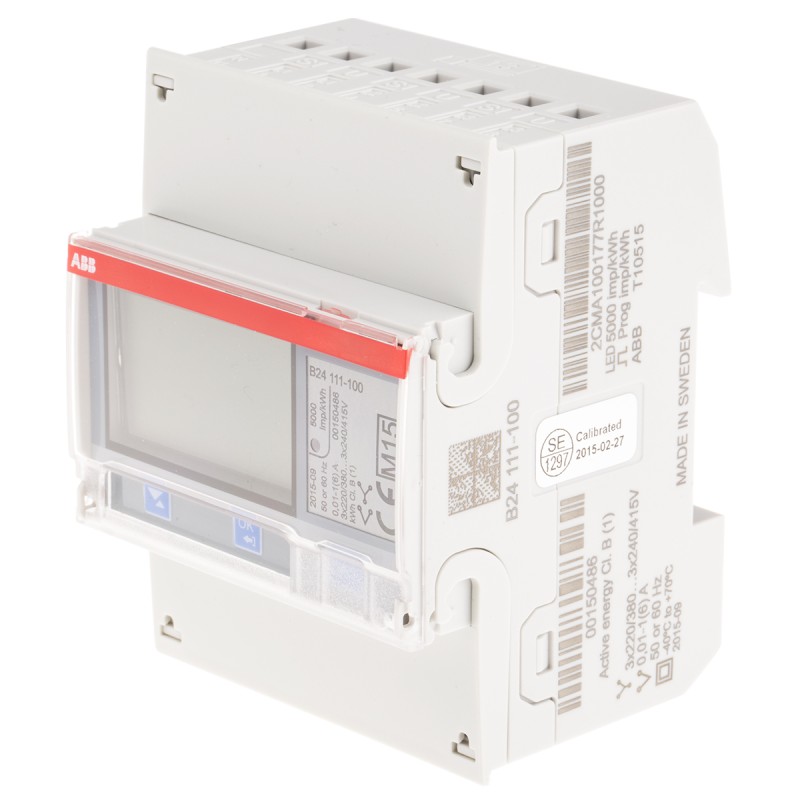 1 pcs - ABB 3 Phase LCD Energy Meter, Type Transformer Connected