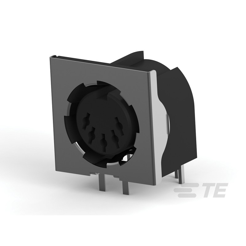 2 pcs - TE Connectivity 5 Pole Right Angle Din, 7.5A, 250 V ac, Keyed, Female, Through Hole