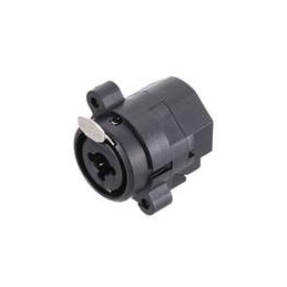 1 pcs : ACJC10S BULK - XLR Connectors 1/4' XLR Dual Chassis Mount C Type Stereo Solder Contacts Latching Switching XLR