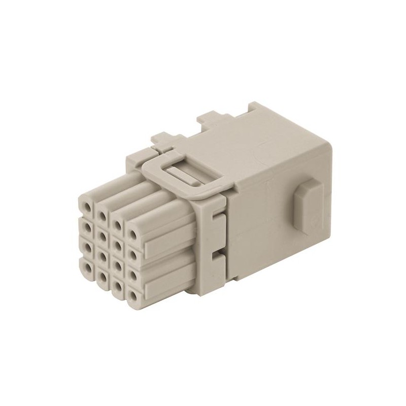 2 pcs - HARTING Crimp Connector Cube, 6 Way, 4A, Female, Han-Modular, Han-Domino, Cable Mount, 32 V