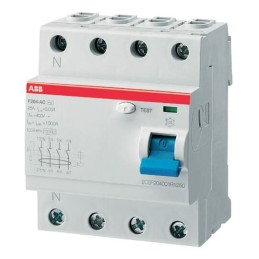 1 pcs - ABB F200 RCCB, 25A, 4 Pole, 500mA, Type AC, 230V ac