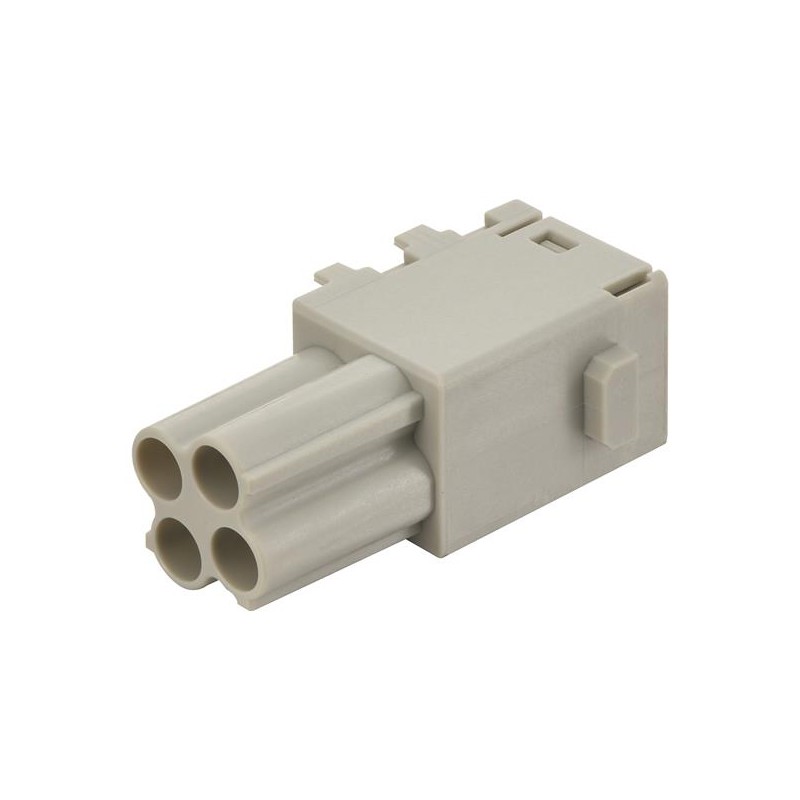 2 pcs - HARTING Crimp Connector Cube, 4 Way, 16A, Female, Han-Modular, Han-Domino, Cable Mount, 400 V