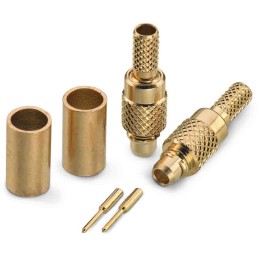 2 pcs - Wurth Elektronik WR-MMCX Series, Plug Cable Mount MMCX Connector, 50Ω, Crimp Termination, Straight Body