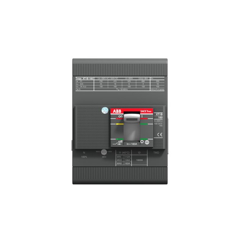 1 pcs - ABB, XT1H MCCB 4P 80A, Fixed Mount