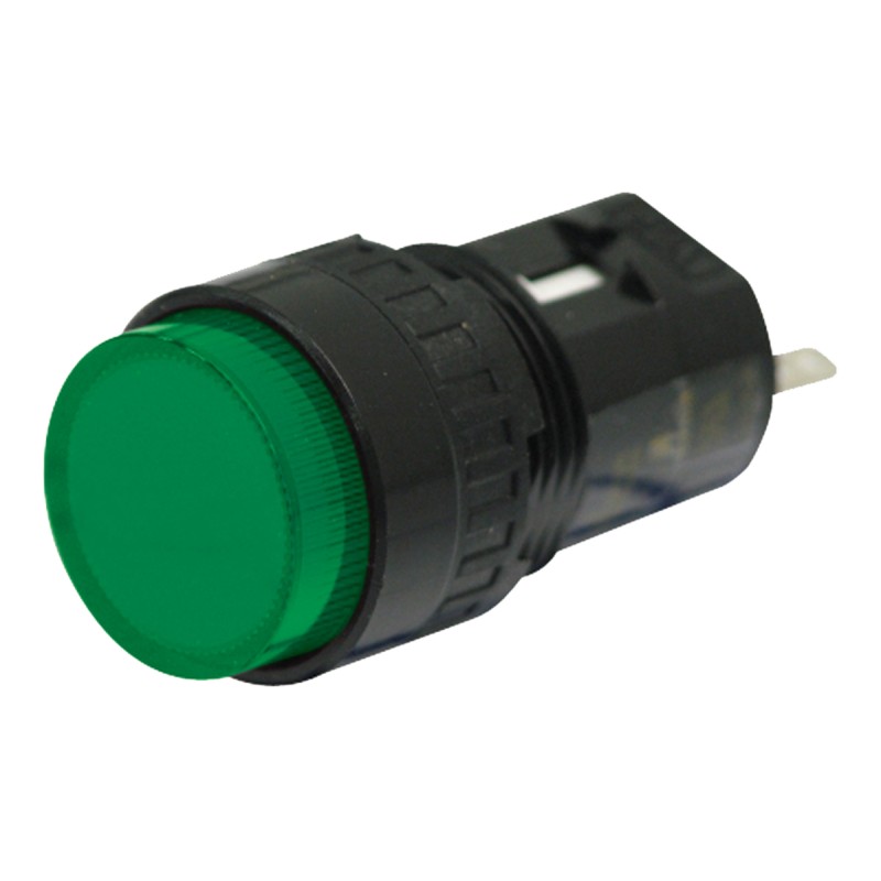 1 pcs - Idec Green Panel Mount Indicator, 24V dc, 16.2mm Mounting Hole Size