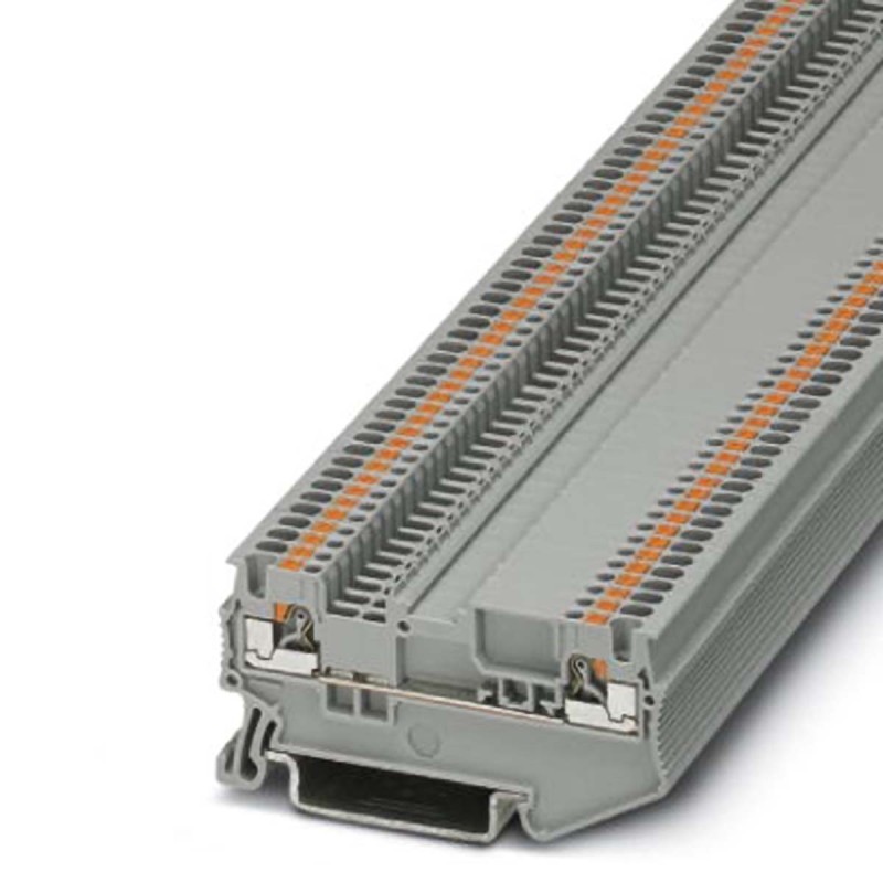 5 pcs - Phoenix Contact PT 1.5/S-MTD Series Grey DIN Rail Terminal Block, Push In Termination