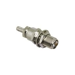 1 pcs : CONSMA005 - RF Connectors / Coaxial Connectors SMA Fml Blkhd R Mnt Crimp, RG-174