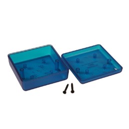 1 pcs - Hammond Transparent Blue ABS Instrument Case, 66 x 66 x 28mm