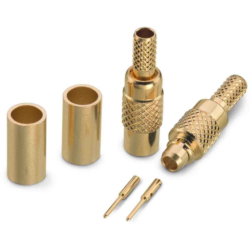 2 pcs - Wurth Elektronik WR-MMCX Series, Plug Cable Mount MMCX Connector, 50Ω, Crimp Termination, Straight Body