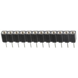 5 pcs - 12 Way Preci-Dip Straight Through Hole 2.54mm SIL Socket, Solder, 3A 100 V ac, 150 V dc