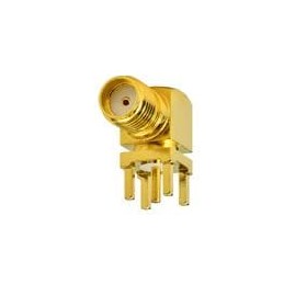 1 pcs : CSMAJ038 - RF Connectors / Coaxial Connectors PCB Mounted SMA (F) Jack Right Angle