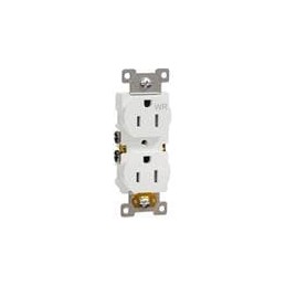 1 pcs : SQR42104WH - AC Power Plugs & Receptacles WR/TR 15A DUPLEX OUTLET RESI WH