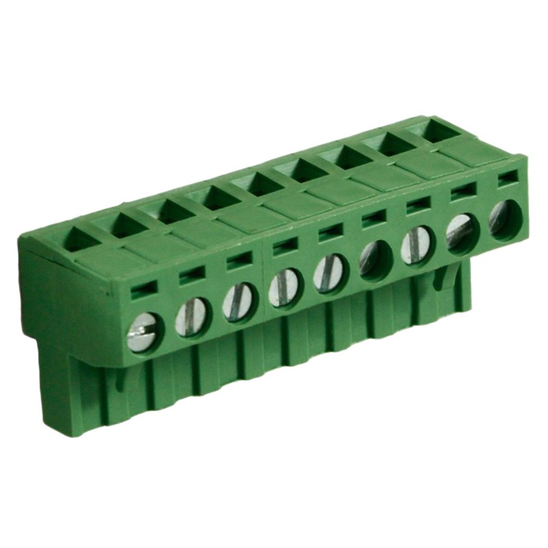 5 pcs - RS PRO 5mm Pitch 9 Way Right Angle Pluggable Terminal Block, Plug, Through Hole, Screw Termination