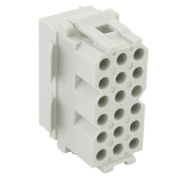 5 pcs - Souriau, SMS Female Connector Housing, 18 Way, 6 Row