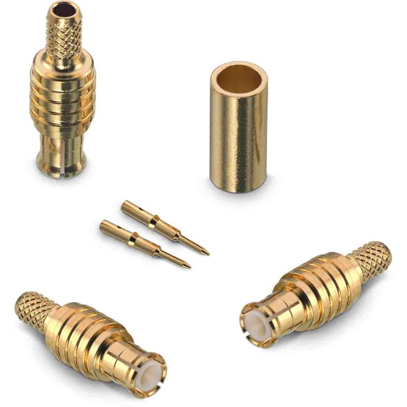 2 pcs - Wurth Elektronik WR-MCX Series, Plug Cable Mount MCX Connector, 50Ω, Crimp Termination, Straight Body