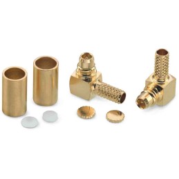 2 pcs - Wurth Elektronik WR-MMCX Series, Plug Cable Mount MMCX Connector, 50Ω, Crimp Termination, Right Angle Body