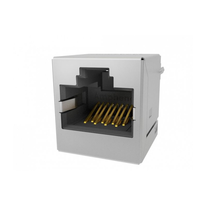 2 pcs - Amphenol Communications Solutions RJE44 Series Female Ethernet Connector, Through Hole, Cat5e