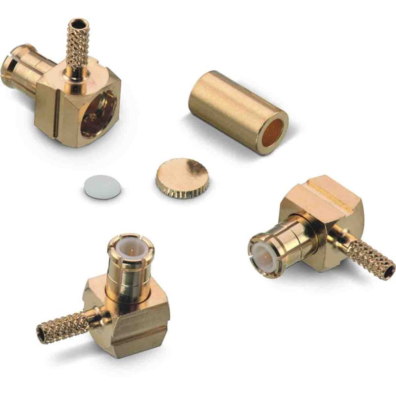 2 pcs - Wurth Elektronik WR-MCX Series, Plug Cable Mount MCX Connector, 50Ω, Crimp Termination, Right Angle Body