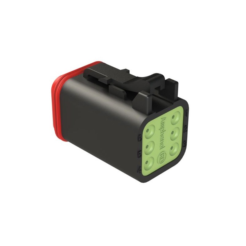 2 pcs - Amphenol Industrial, AT Cable connector Socket 6 Way, Crimp Termination