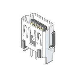 1 pcs : 500075-1517 - USB Connectors USB Mini-B Recept Vert. w/Solder Tails