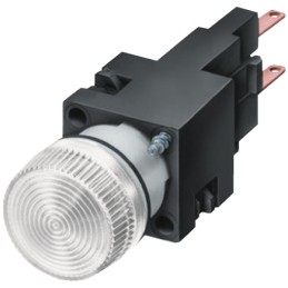 1 pcs - Siemens, Panel Mount White Pilot Light, 16mm Cutout, IP65, IP67, Round, 250V