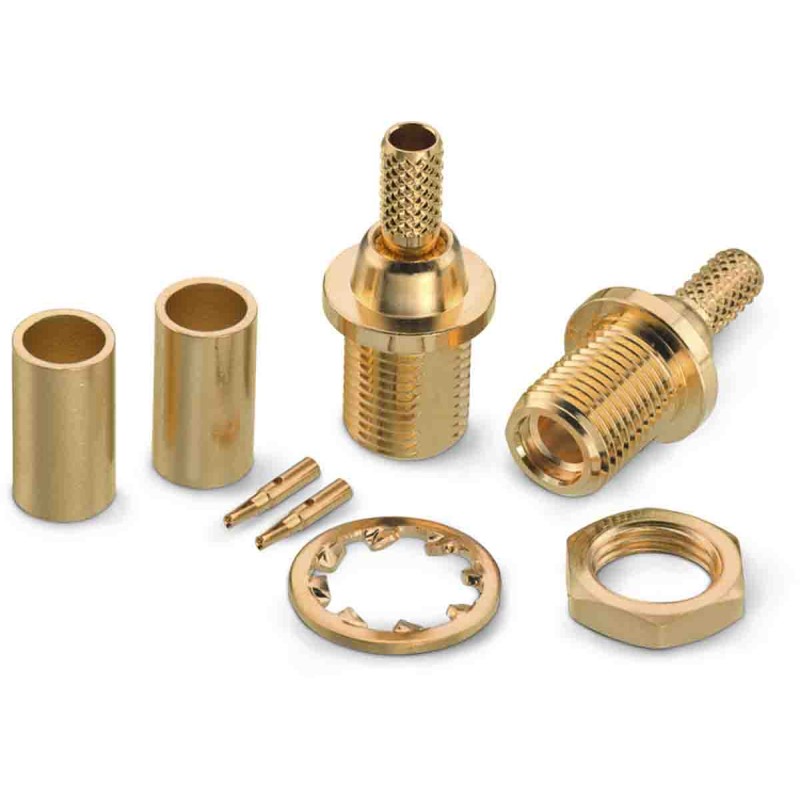 2 pcs - Wurth Elektronik WR-MMCX Series, jack Cable Mount MMCX Connector, 50Ω, Crimp Termination, Straight Body