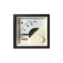 1 pcs - RS PRO Analogue Panel Ammeter 30 (Input)A AC, 45mm x 45mm, 1 % Moving Iron