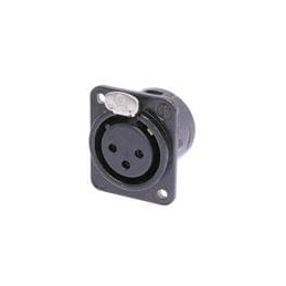 1 pcs : NC3FDM3LBAG-1 - XLR Connectors 3P F RECEPT DL1 SER SODR CUPS BLK/SIL