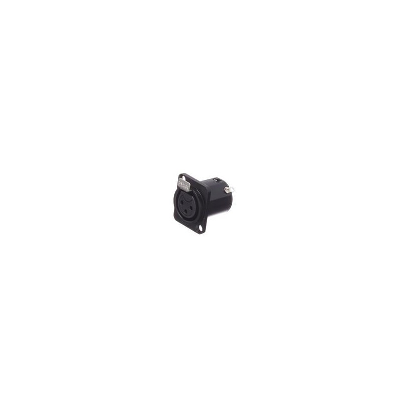 1 pcs : AC3FDZB-AU - XLR Connectors 3 Pole XLR Metal F Chassis Mount D Type Gold Plate Stamped Contacts Black Finish