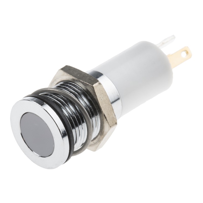 1 pcs - RS PRO Panel Mount Indicator, 12V dc, 14mm Mounting Hole Size, Solder Tab Termination, IP67