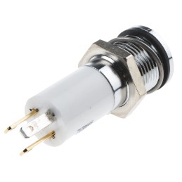 1 pcs - RS PRO Panel Mount Indicator, 12V dc, 14mm Mounting Hole Size, Solder Tab Termination, IP67